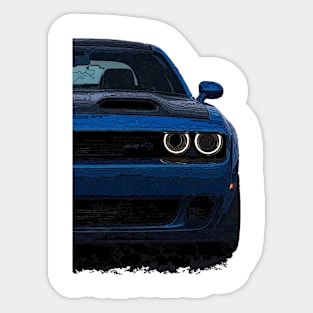 Challenger's Aura: Dodge Challenger Front Body Posterize Car Design for Teen Enthusiasts Sticker